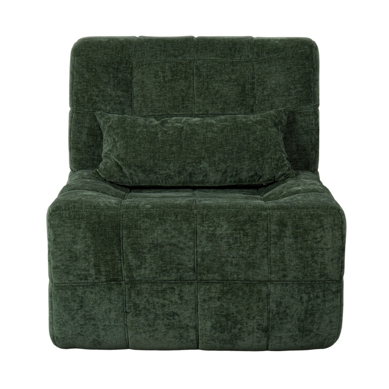 Ogromna jednokrevetna sofa od pune pjene od smaragdnozelenog samta s blok dizajnom Ogromna jednokrevetna sofa od pune pjene od smaragdnozelenog samta s blok dizajnom
