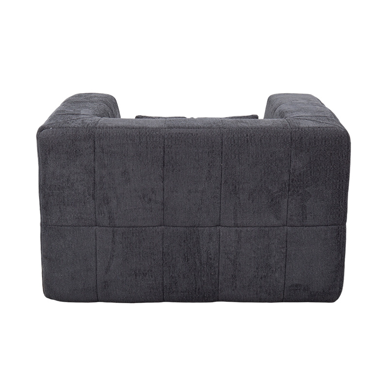 Jednokrevetna sofa od pune pjene s tamno sivim baršunom i geometrijskim blok dizajnom