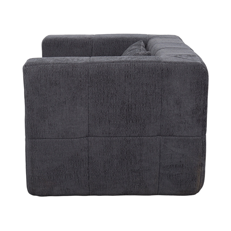 Jednokrevetna sofa od pune pjene s tamno sivim baršunom i geometrijskim blok dizajnom
