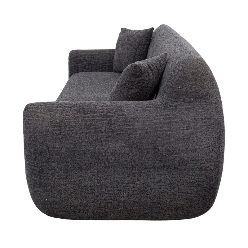 Sofa od pune pjene za 3–4 sjedala od tamno sive jacquard šenil tkanine