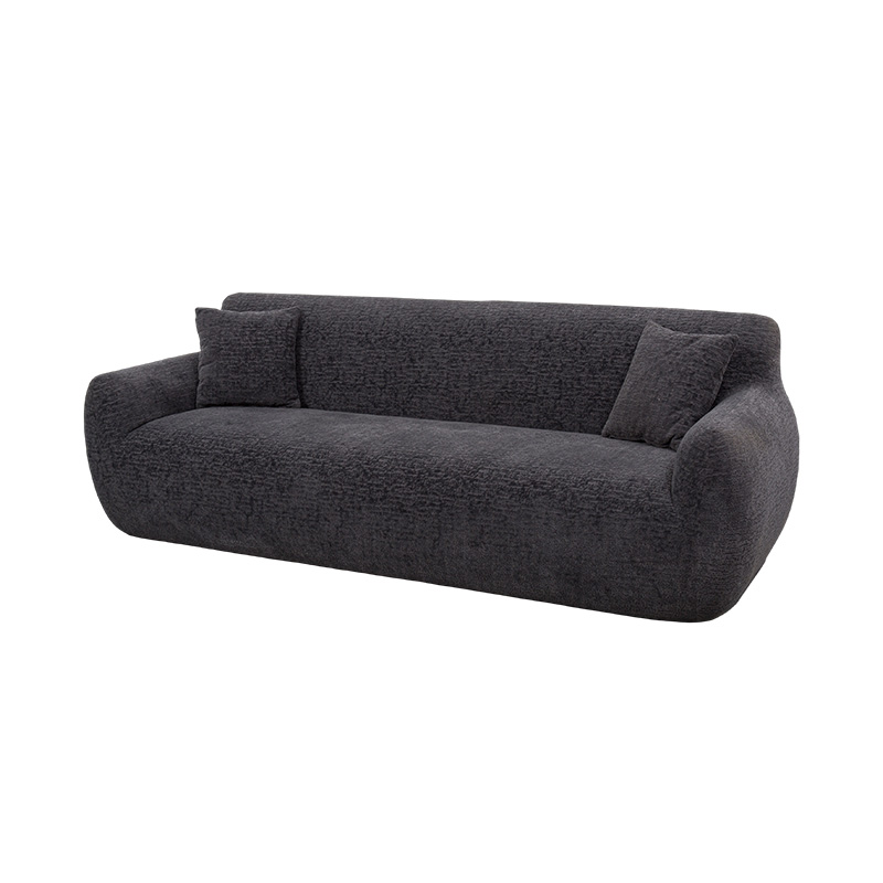 Sofa od pune pjene za 3–4 sjedala od tamno sive jacquard šenil tkanine